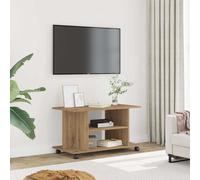 vidaXL Mobile TV Ruote Rovere Artigianale 80x40x45cm Legno Multistrato, Mobile TV, Mobile Porta TV, Mobile multimediale, credenza TV, Armadio Hi-Fi