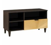 vidaXL Mobile TV Nero e Oro 80 x 33 x 46 cm legno massello di mango