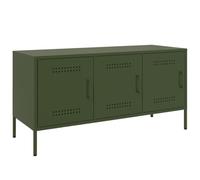 vidaXL Mobile TV Verde Oliva 100,5x39x50,5 cm in Acciaio, supporto TV, credenza TV, mobile HiFi, mobile porta TV, porta TV, mobile multimediale