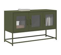 vidaXL Mobile TV Verde Oliva 100,5x39x60,5cm Acciaio Laminato a Freddo
