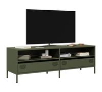 vidaXL Mobile TV Verde Oliva 135x39x43,5cm Acciaio Laminato a Freddo