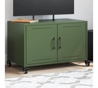 vidaXL Mobile TV Verde Oliva 68x39x43,5 cm in Acciaio