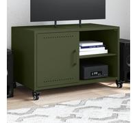 vidaXL Mobile TV Verde Oliva 68x39x43,5 cm in Acciaio