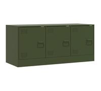 vidaXL Mobile TV Verde Oliva 99x39x44 cm in Acciaio, supporto TV, mobile HiFi, consolle TV, credenza TV, mobile dispositivi multimediali
