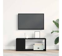 vidaXL Mobiletto TV moderno in legno di quercia nera, 80 x 24 x 32 cm, decorazione moderna per soggiorno/camera da letto, finitura opaca