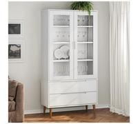 VIDAXL - Mobile Vetrina Bianco 90x35x175 Cm In Legno Massello Di Pino