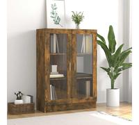 vidaXL Mobile Vetrina Rovere Fumo 82,5x30,5x115cm in Legno Multistrato
