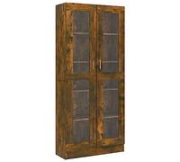 Mobile Vetrina Rovere Fumo 82,5x30,5x185,5 cm Legno Multistrato