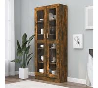 Mobile Vetrina Rovere Fumo 82,5x30,5x185,5 cm Legno Multistrato