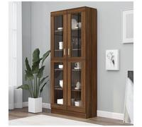 Mobile vetrina rovere marrone 82,5x30,5x185,5 legno multistrato