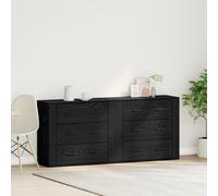 vidaXL Mobiletti 2 pz in rovere nero legno ingegnerizzato