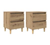 vidaXL Mobiletti da letto 2 pz Rovere artigianale 40 x 35 x 50 cm