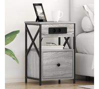 vidaXL Mobiletti da Notte 2 pcs Grigio sonoma 40 x 31 x 60 cm