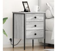 vidaXL Mobiletti da Notte 2 pcs Grigio sonoma 42 x 41 x 61 cm