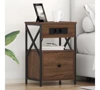 vidaXL Mobiletti da Notte 2 pcs Rovere marrone 40 x 31 x 60 cm