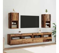 vidaXL Mobiletti TV a parete 2 pz Legno vecchio Legno ingegnerizzato