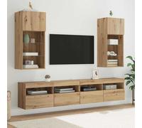 vidaXL Mobiletti TV a parete 2 pz Rovere artigianale