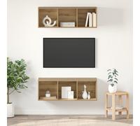 vidaXL Mobiletti TV a parete con lo scaffale 2 pcs rovere artigianale