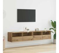 vidaXL Mobiletti TV da Parete 2 pcs Rovere artigianale 80 x 30 x 30 cm