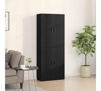 vidaXL Pensile 2 PCS Rovere Nero 69.5 x 34 x 90 cm Legno Multistrato, Mobile Muro Moderno, Armadio Rettangolare, Ampio, Resistente, Perfetto per l'organizzazione del Soggiorno