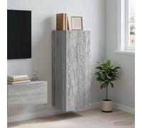 vidaXL Mobiletto a muro Sonoma grigio 33 x 34,5 x 90 cm, Armadio da muro vintage, mobile rettangolare con porte, soluzione salvaspazio in legno ingegnerizzato