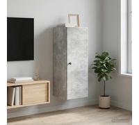 vidaXL Mobiletto a muro Grigio Cemento 33 x 34,5 x 90 cm, Armadio in Stile Vintage, Organizzatore Rectangolare, Ripostiglio a Muro, Spazio Ample e Super Efficiente