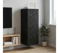 vidaXL Mobiletto a muro Nero 33 x 34,5 x 90 cm Legno ingegnerizzato, Armadio da muro vintage, mobile rettangolare con porte, soluzione salvaspazio in legno ingegnerizzato
