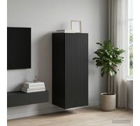 vidaXL Mobiletto a muro Nero 33 x 34,5 x 90 cm Legno ingegnerizzato, Mobiletto Vintage, unità rettangolare da muro, grande organizzatore per la casa, soluzione pratica