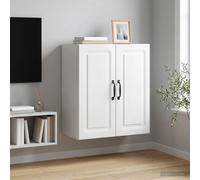 vidaXL Mobiletto a muro Bianco Lucido 59 x 31 x 60 cm, Armadio alla moda per la casa, deposito multiuso, organizzatore versatile per il tuo spazio