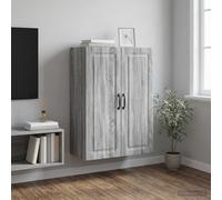 vidaXL Mobiletto a muro Sonoma grigio 66 x 34,5 x 90 cm, Armadio alla moda per la casa, deposito multiuso, organizzatore versatile per il tuo spazio
