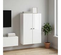 vidaXL Wandkast 66 x 34,5 x 90 cm Bewerkt hout Hoogglans Wit