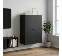 vidaXL Mobiletto a muro 66 x 34,5 x 90 cm Legno ingegnerizzato Nero