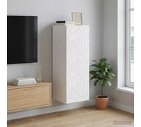 vidaXL Mobiletto a muro Bianco 33 x 34,5 x 90 cm Legno ingegnerizzato, Armadio da muro vintage, mobile rettangolare con porte, soluzione salvaspazio in legno ingegnerizzato