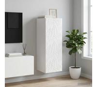 vidaXL Mobiletto a muro Bianco Lucido 33 x 34,5 x 90 cm, Armadio da muro vintage, mobile rettangolare con porte, soluzione salvaspazio in legno ingegnerizzato