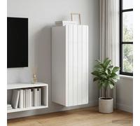 vidaXL Wandkast Hoogglans Wit 33 x 34,5 x 94 cm Bewerkt hout