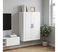 vidaXL Mobiletto a muro Bianco Lucido 66 x 34,5 x 90 cm, Armadio alla moda per la casa, deposito multiuso, organizzatore versatile per il tuo spazio