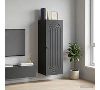 vidaXL Mobiletto a muro Nero 33 x 34,5 x 90 cm Legno ingegnerizzato