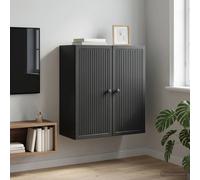 vidaXL Mobiletto a muro Nero 59 x 31 x 60 cm Legno ingegnerizzato, Mobile da parete vintage per soggiorno, organizer rettangolare, design efficace per ottimizzare spazio