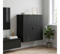 vidaXL Mobiletto a muro Nero 59 x 31 x 60 cm Legno ingegnerizzato, Soggiorno, mobile vintage a parete, armadietto rettangolare, organizer salvaspazio in legno ingegnerizzato