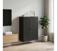 vidaXL Mobiletto a muro Nero 66 x 34,5 x 90 cm Legno ingegnerizzato