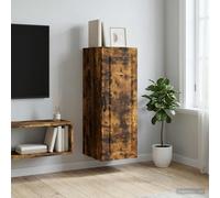 vidaXL Mobiletto a muro Rovere Fumo 33 x 34,5 x 90 cm, Armadio alla moda per la casa, deposito multiuso, organizzatore versatile per il tuo spazio