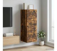 vidaXL Wandkast Gerookt eiken 33 x 34,5 x 90 cm Bewerkt hout