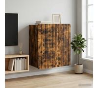 vidaXL Wandkast Gerookt eiken 59 x 31 x 64 cm Bewerkt hout