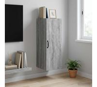 vidaXL Mobiletto a muro Sonoma grigio 33 x 34,5 x 90 cm, Armadio da Muro Stiloso, Design Vintage, Spazio Ottimizzato, Organizzatore Funzionale per il Soggiorno
