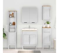 vidaXL Mobiletto bagno alto FLORO Bianco 35 x 30 x 160 cm