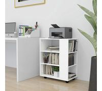 vidaXL Mobiletto con Rotelle Bianco 60x35x75cm in Legno Ingegnerizzato