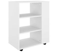 vidaXL Mobiletto con Rotelle Bianco 60x35x75cm in Legno Ingegnerizzato