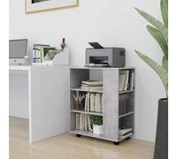 vidaXL Mobiletto con Rotelle Grigio Cemento 60x35x75 cm in Truciolato