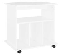 vidaXL Mobiletto con Ruote Bianco 60x45x60 cm in Legno Multistrato