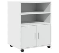 vidaXL Mobiletto con Ruote Bianco 60x48x81 cm in Truciolato, schedario, armadietto per la casa, armadietto per Ufficio, armadietto per Ufficio